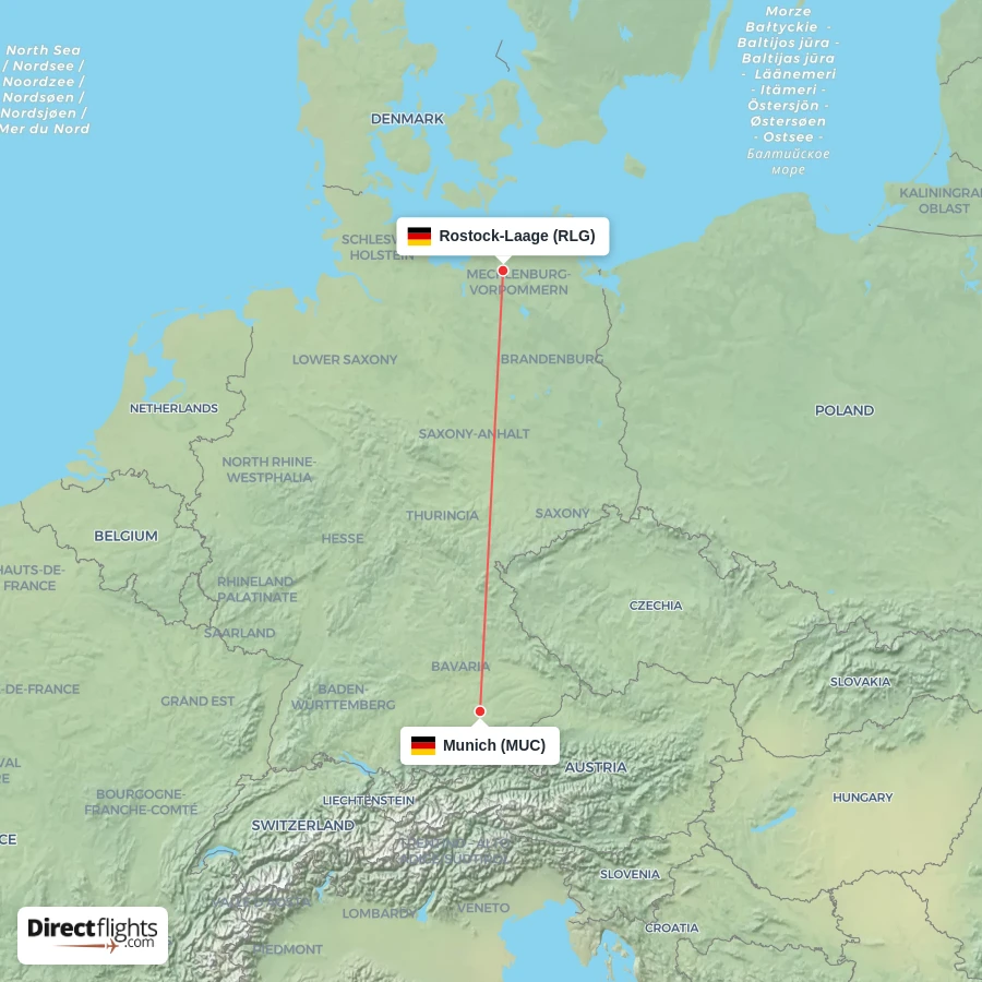 RLG - MUC route map