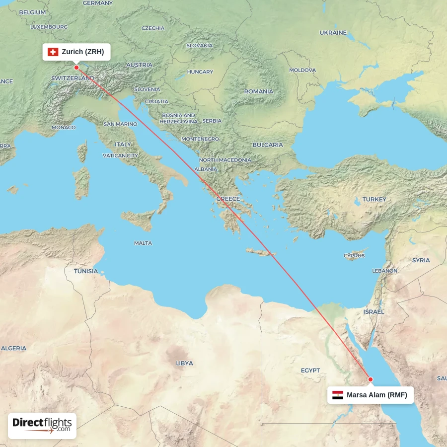 RMF - ZRH route map