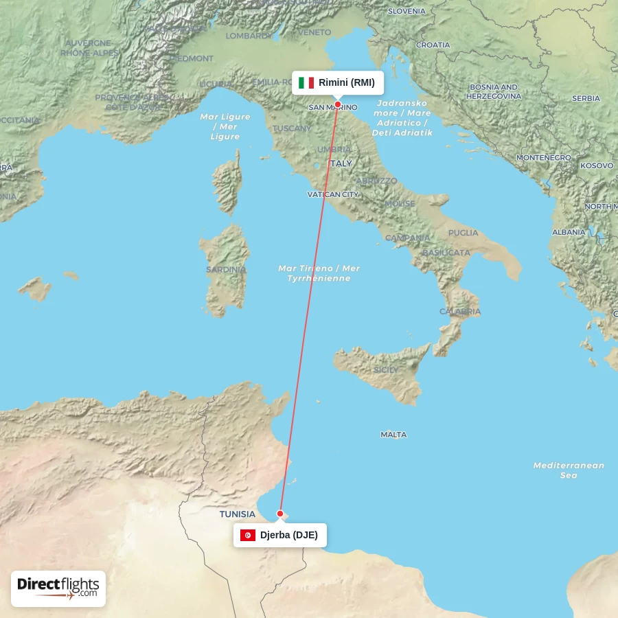 RMI - DJE route map