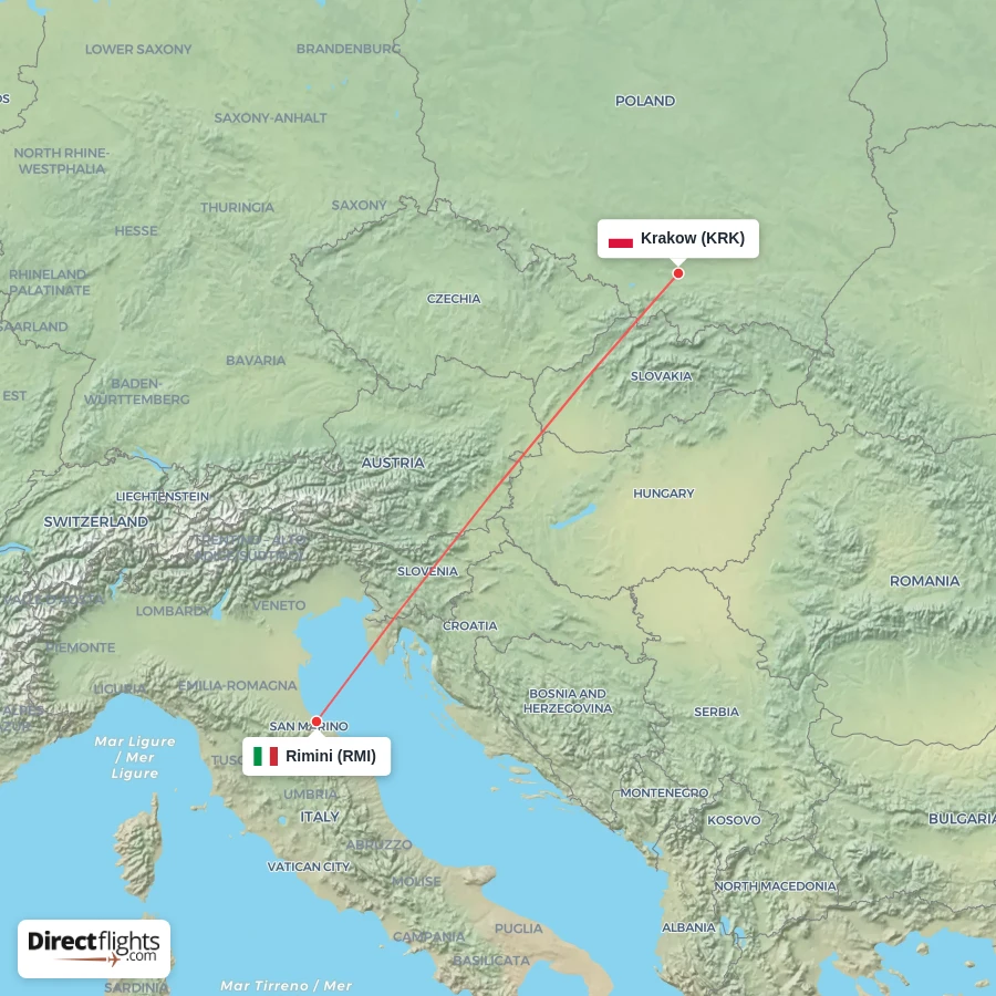 RMI - KRK route map