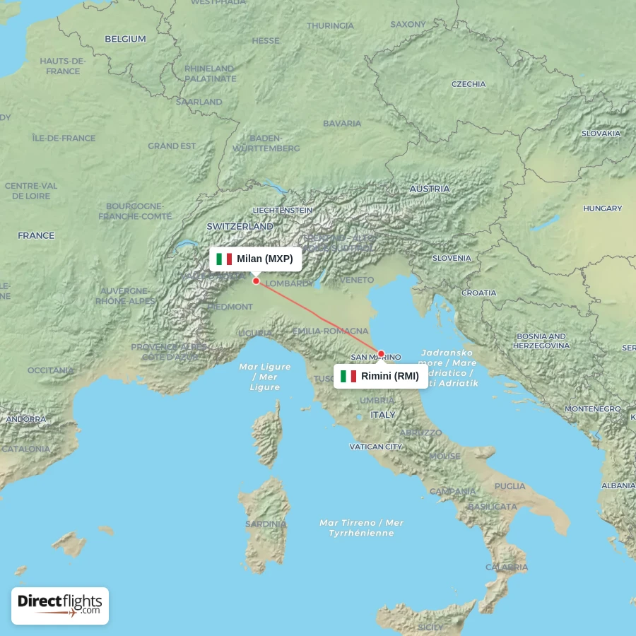 RMI - MXP route map