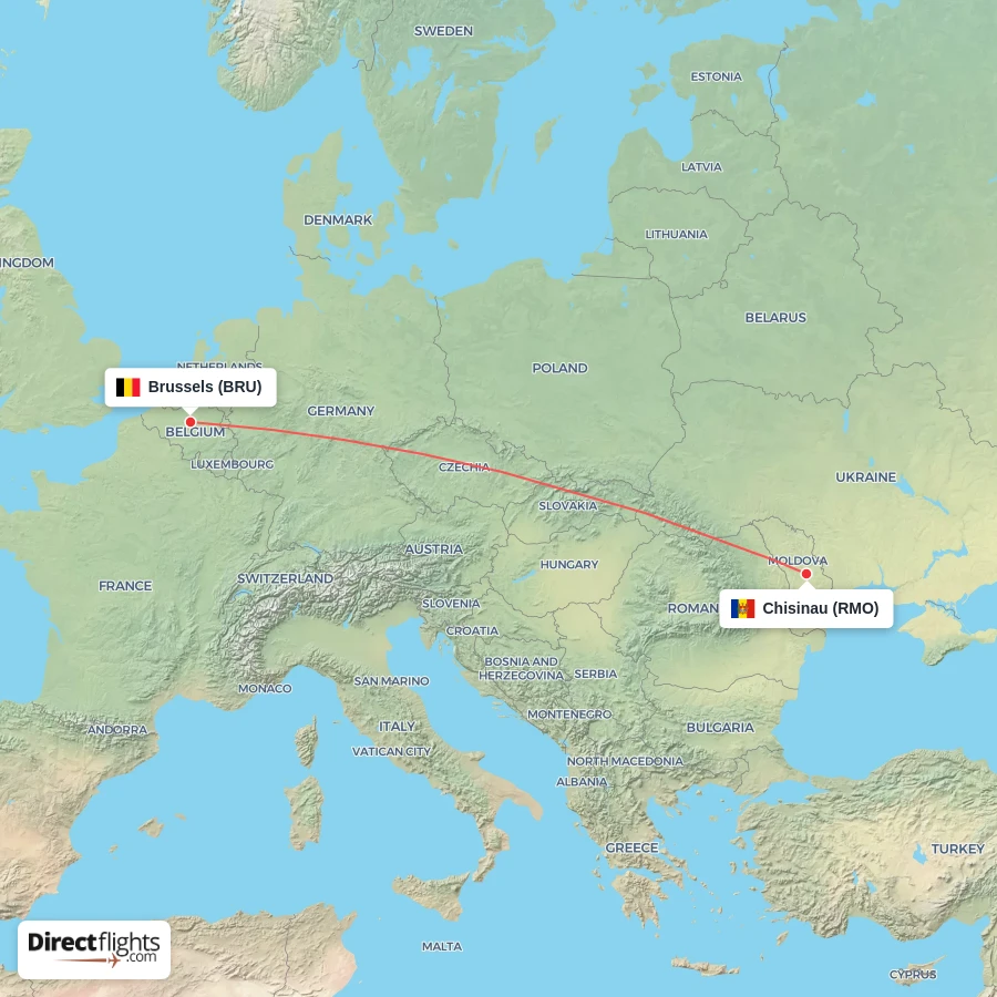 RMO - BRU route map