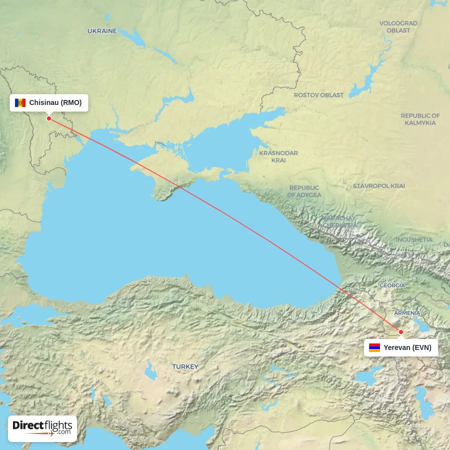 RMO - EVN route map