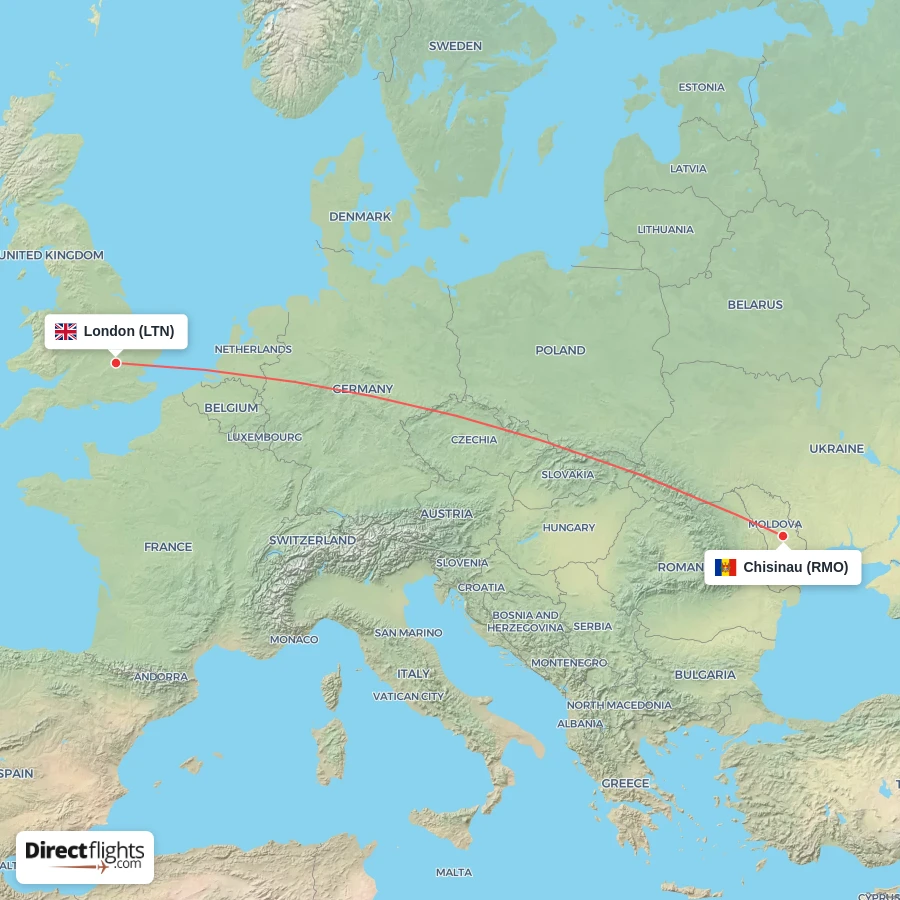 RMO - LTN route map