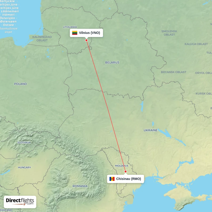 RMO - VNO route map