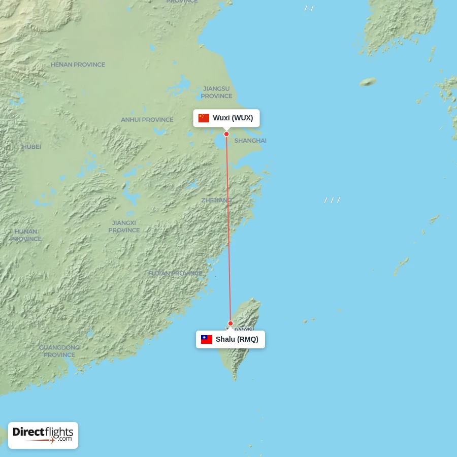 RMQ - WUX route map