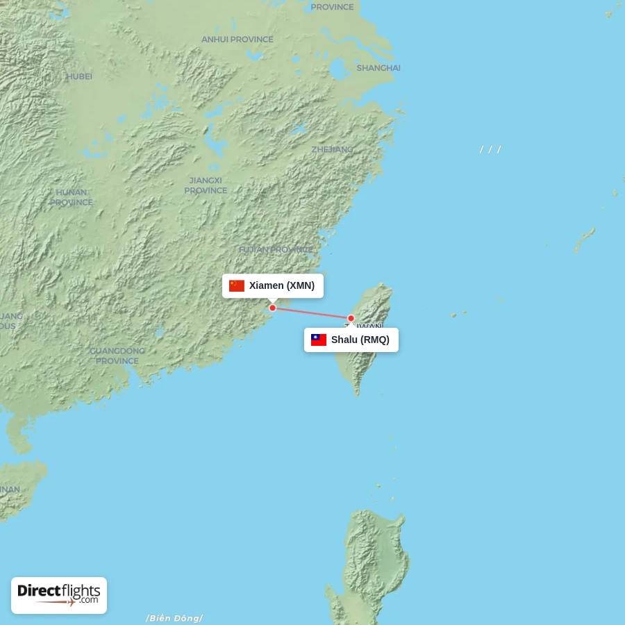 RMQ - XMN route map