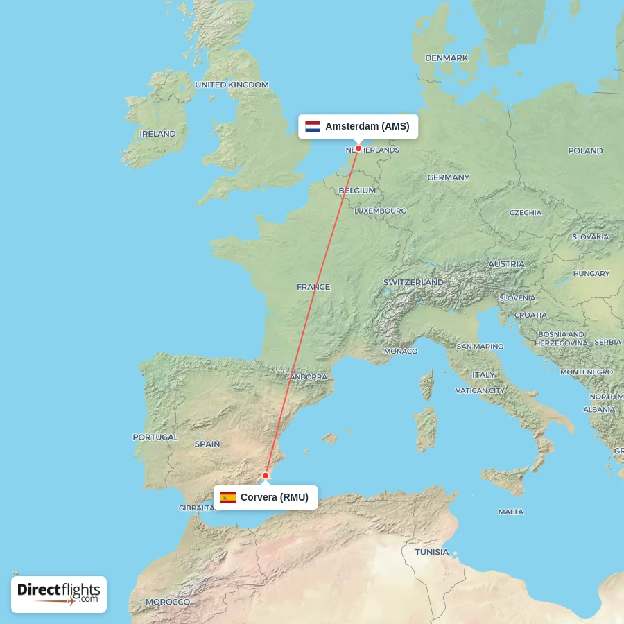 RMU - AMS route map