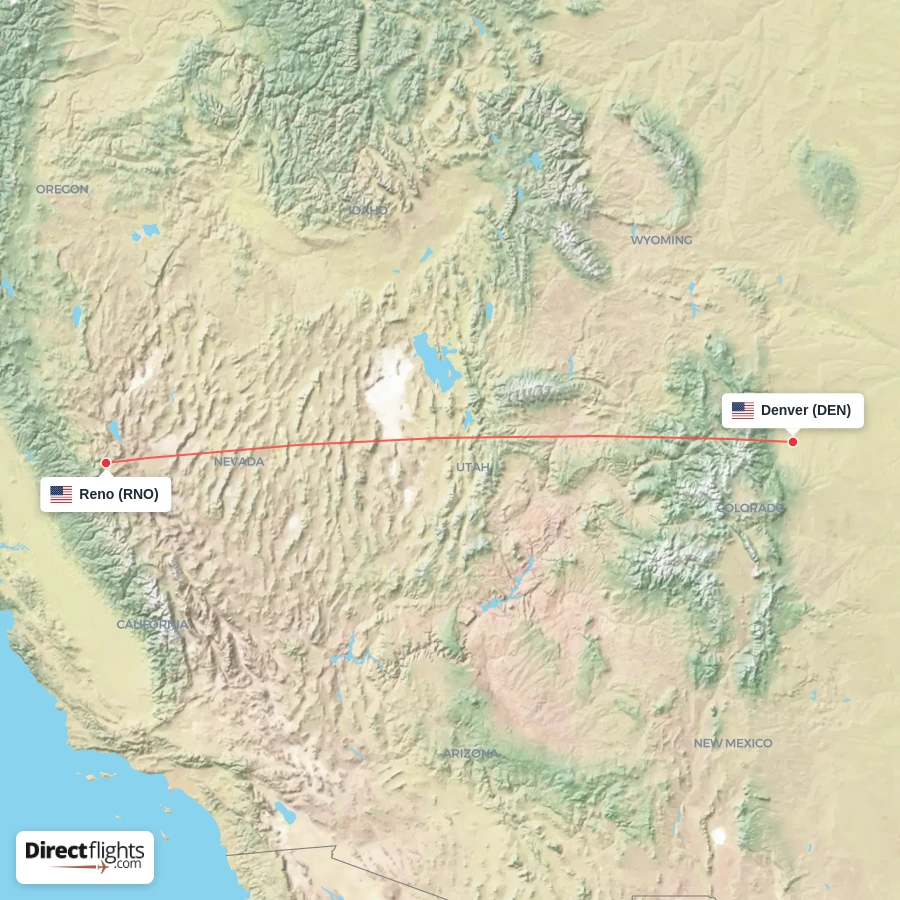 RNO - DEN route map