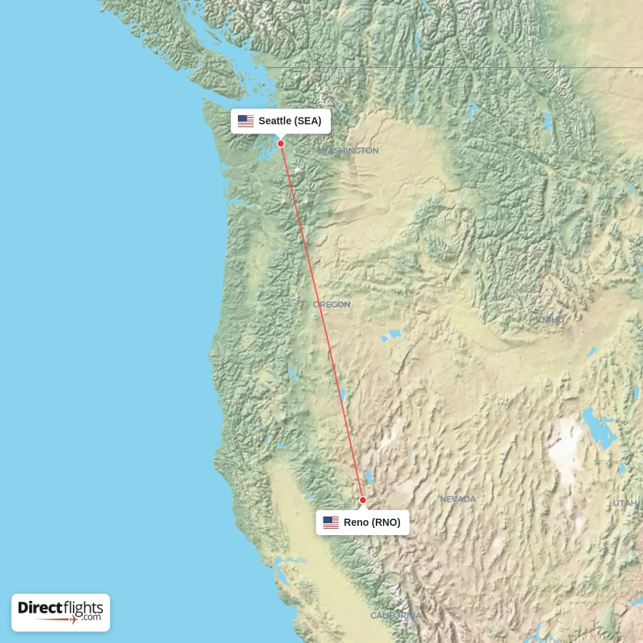 RNO - SEA route map