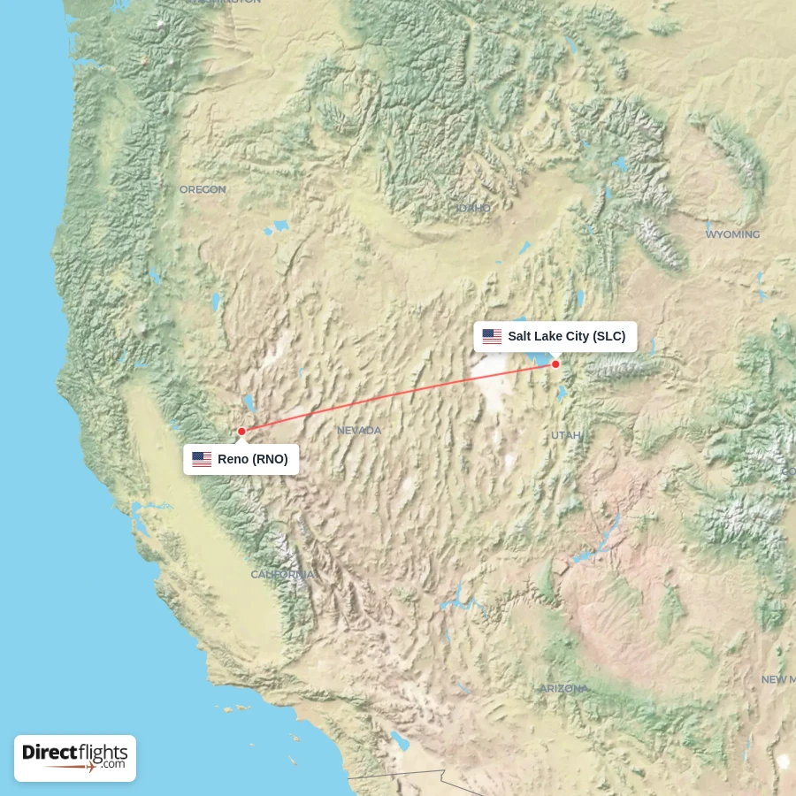 RNO - SLC route map
