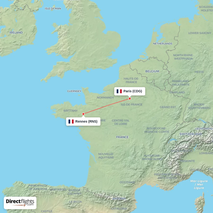 RNS - CDG route map
