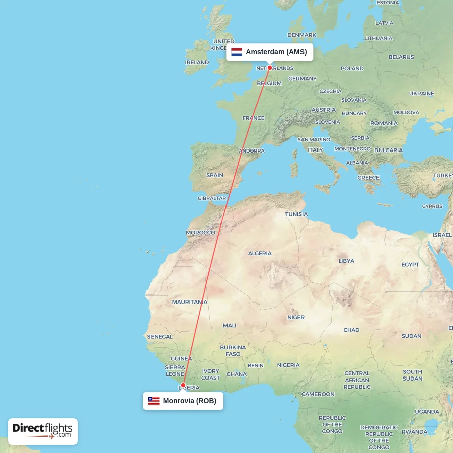 ROB - AMS route map