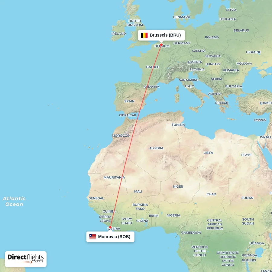 ROB - BRU route map