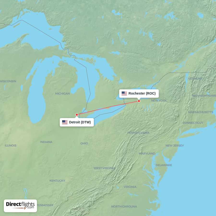 ROC - DTW route map