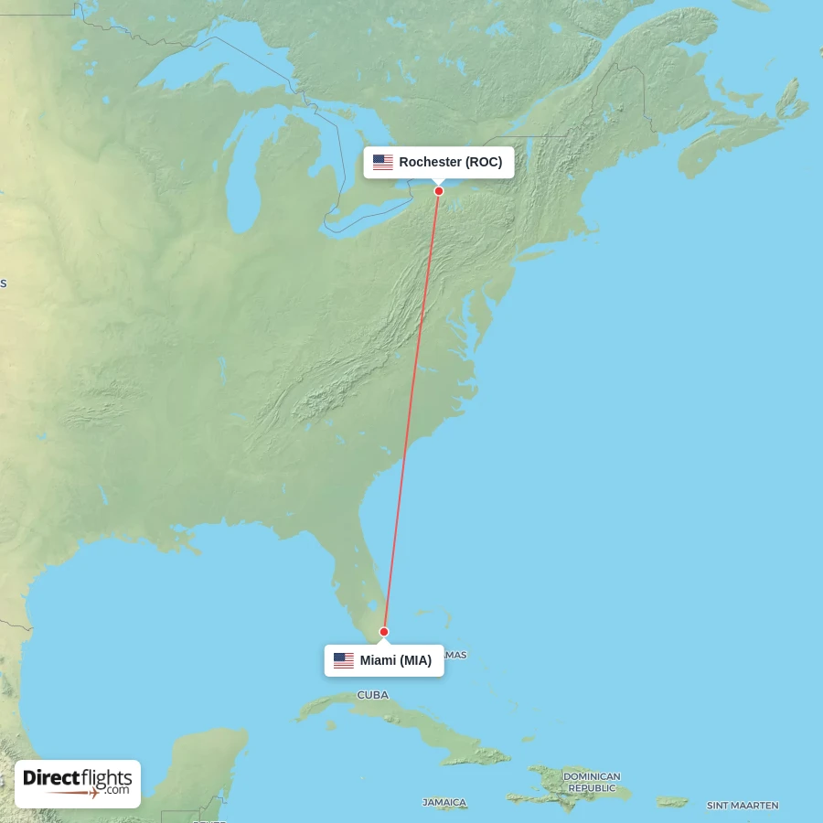 ROC - MIA route map