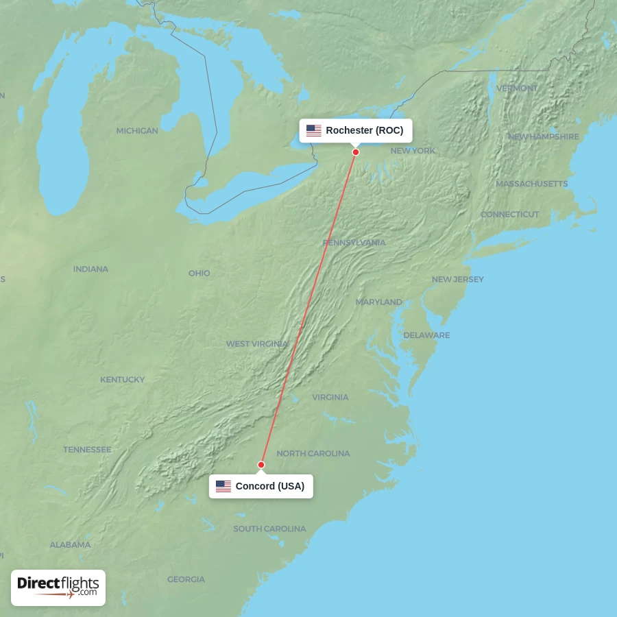 ROC - USA route map