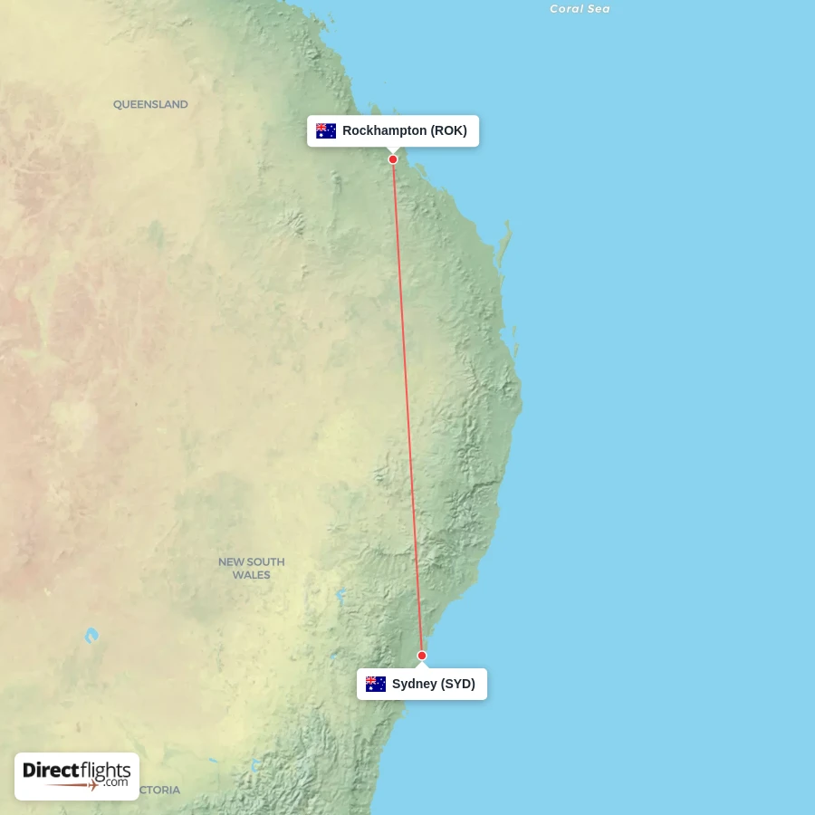 ROK - SYD route map