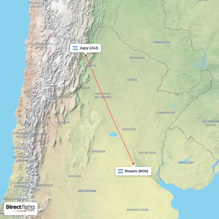 ROS - JUJ route map