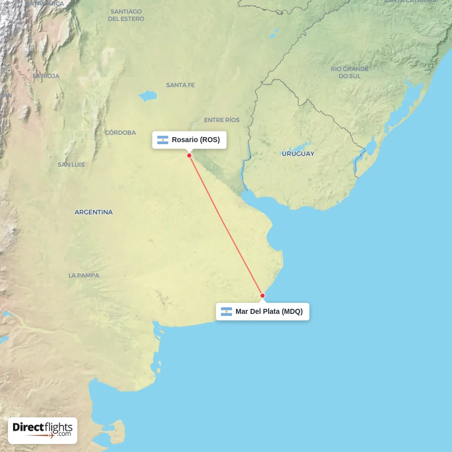 ROS - MDQ route map
