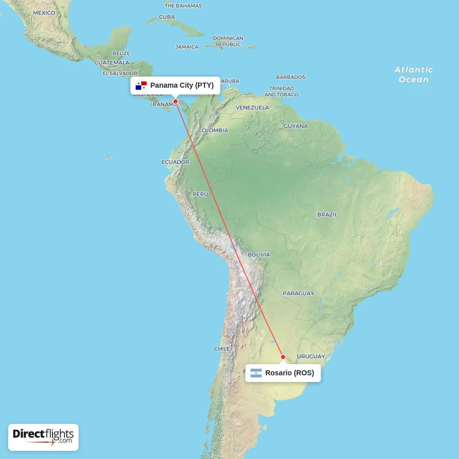 ROS - PTY route map