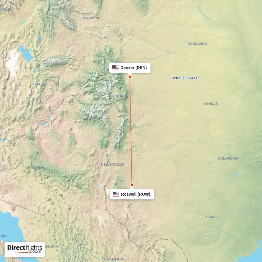 ROW - DEN route map