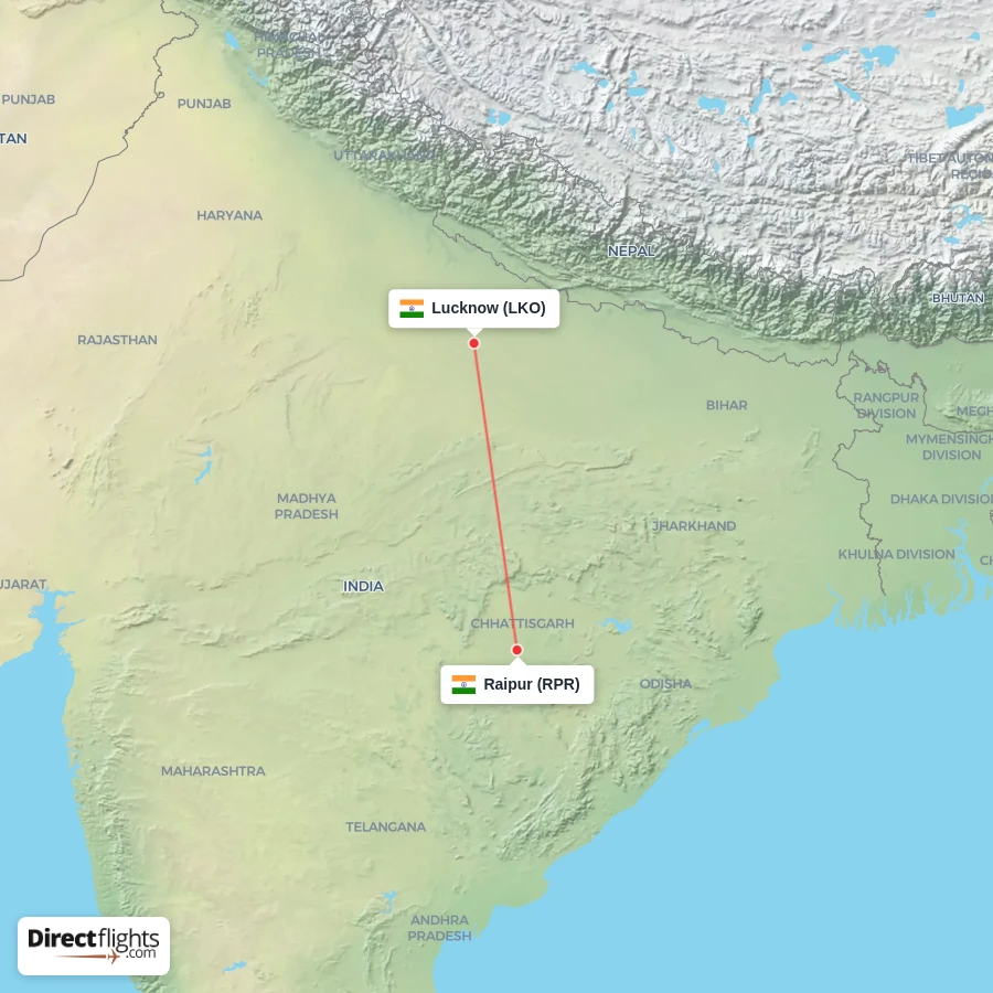 RPR - LKO route map
