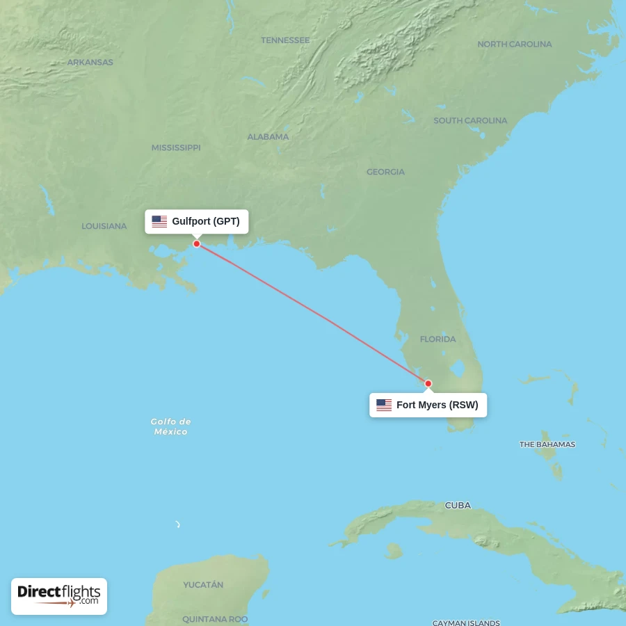 RSW - GPT route map
