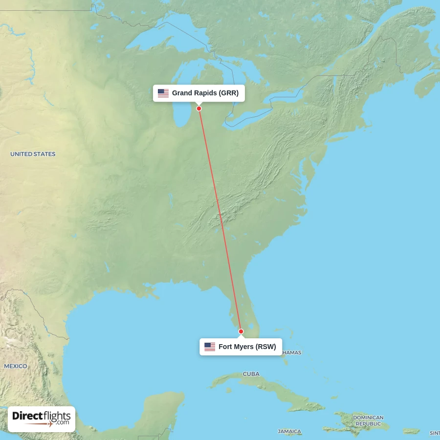 RSW - GRR route map