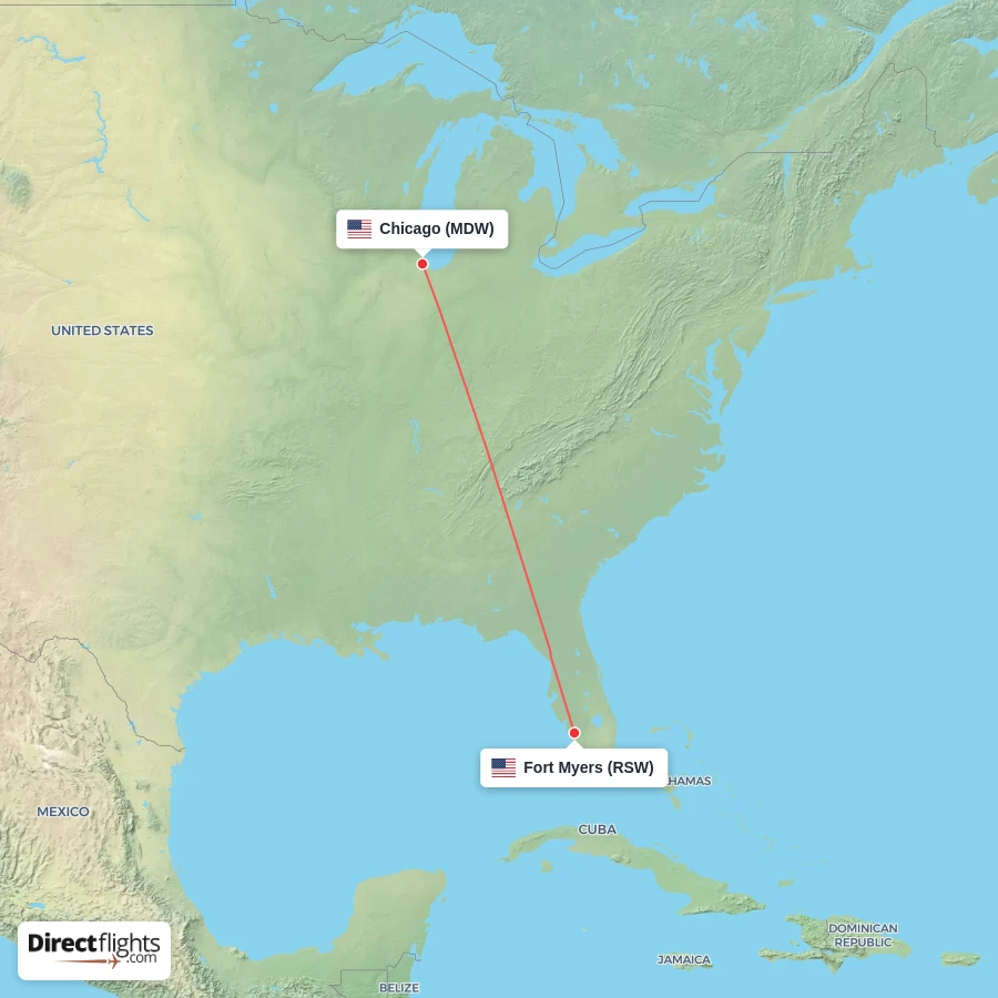 RSW - MDW route map