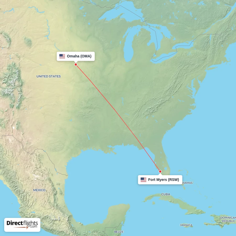 RSW - OMA route map
