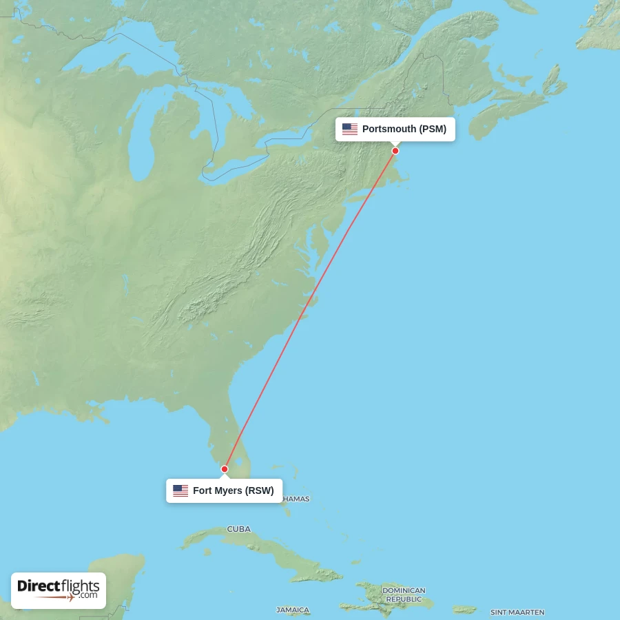 RSW - PSM route map