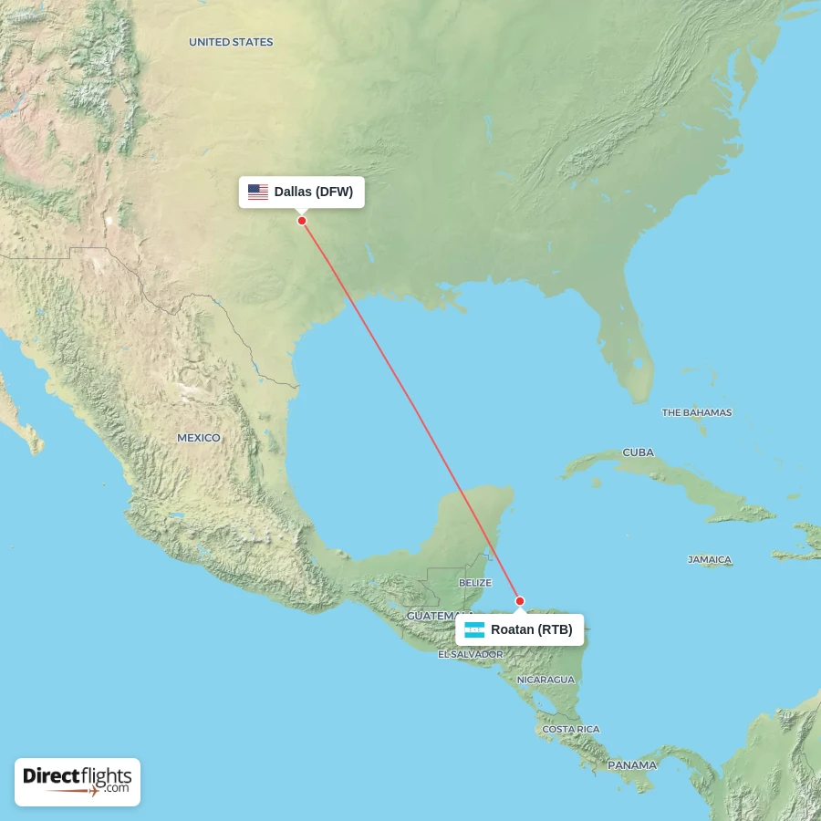 RTB - DFW route map