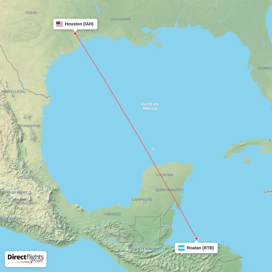 RTB - IAH route map