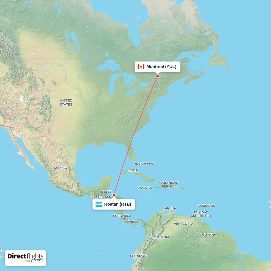 RTB - YUL route map