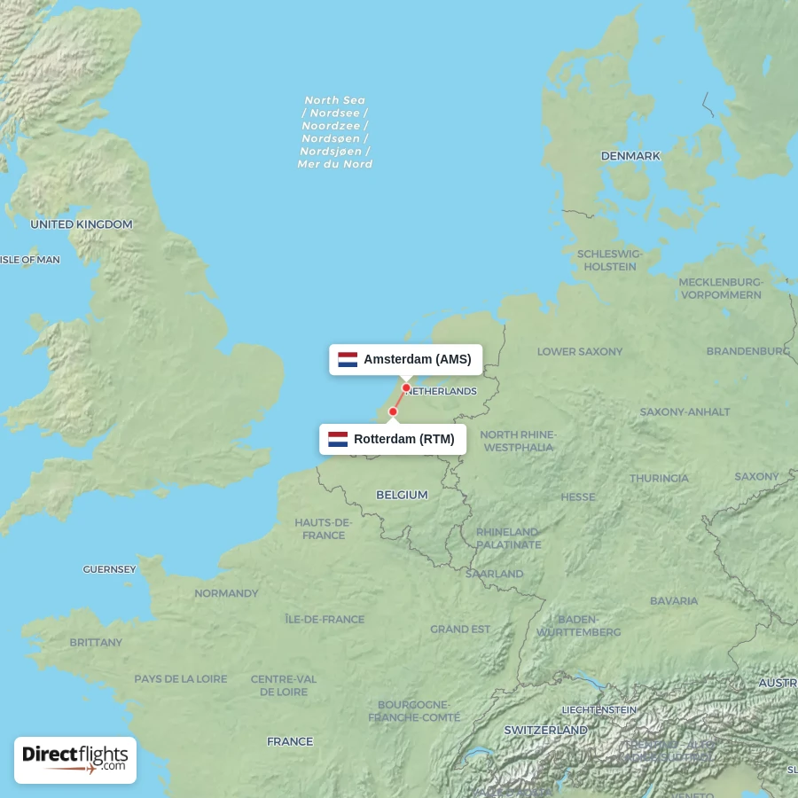RTM - AMS route map