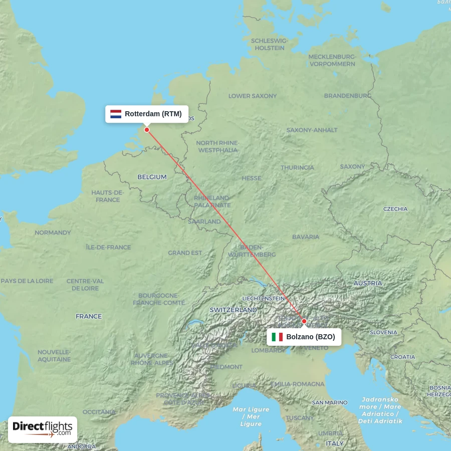 RTM - BZO route map