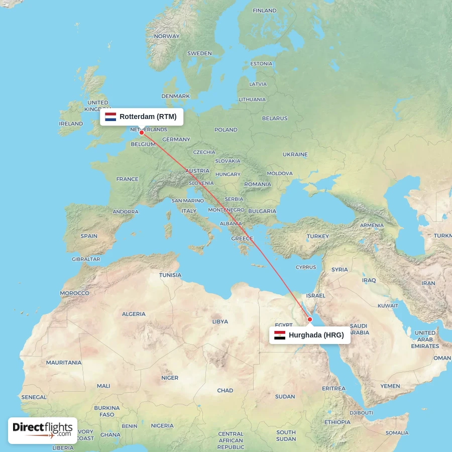 RTM - HRG route map