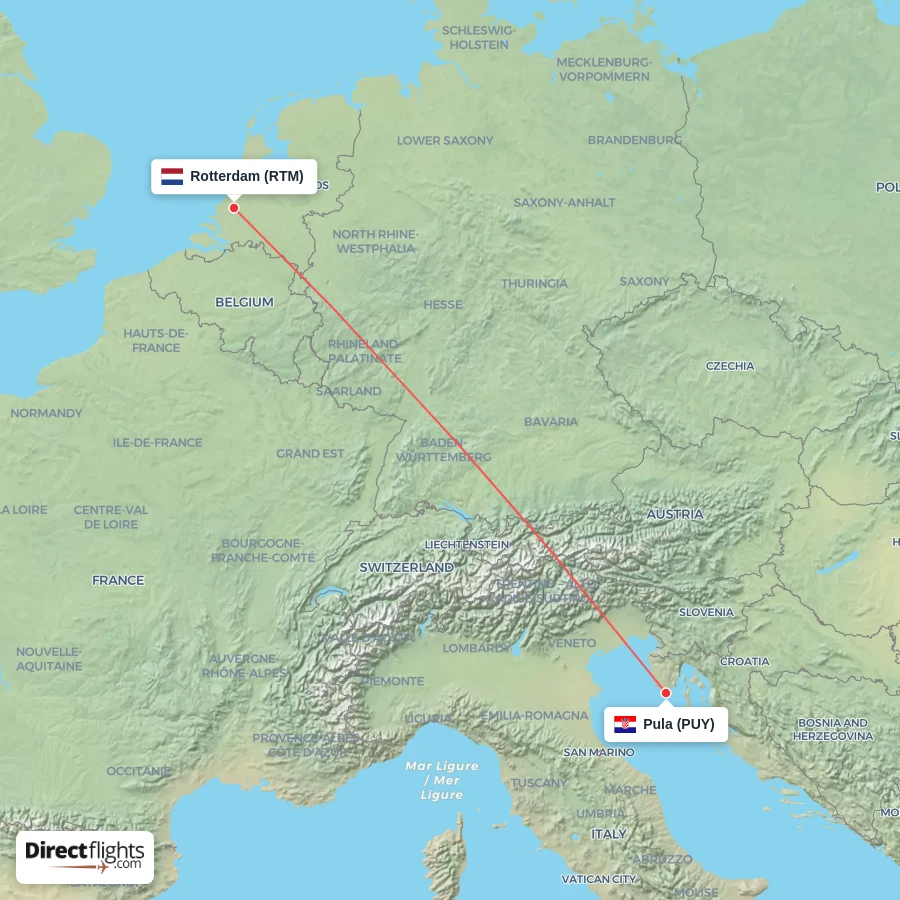 RTM - PUY route map