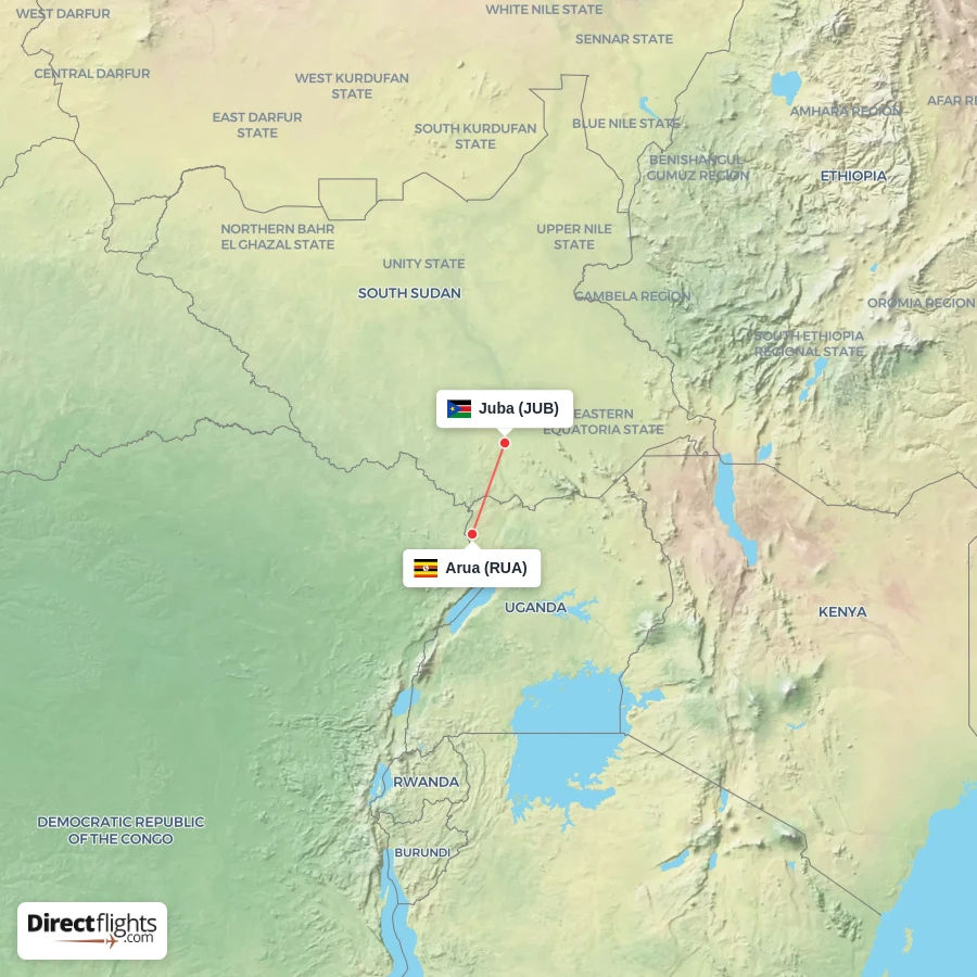 RUA - JUB route map