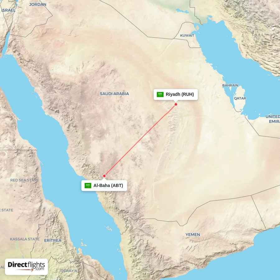 RUH - ABT route map
