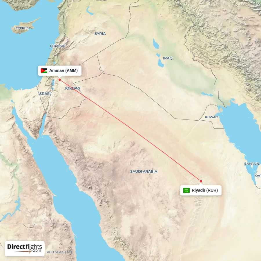RUH - AMM route map