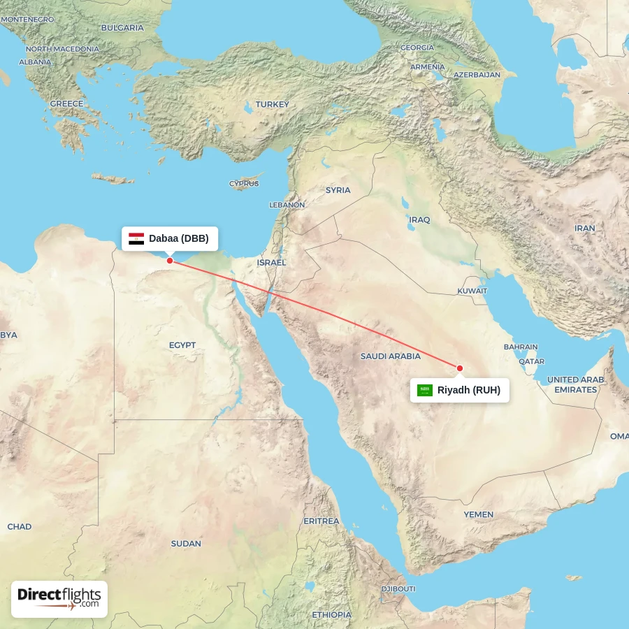 RUH - DBB route map