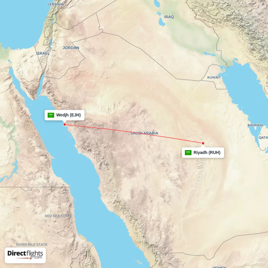 RUH - EJH route map