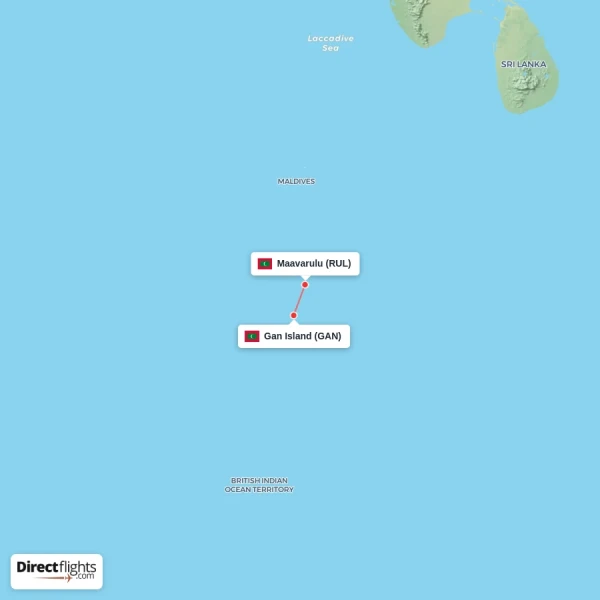 Maavarulu - Gan Island direct flight map