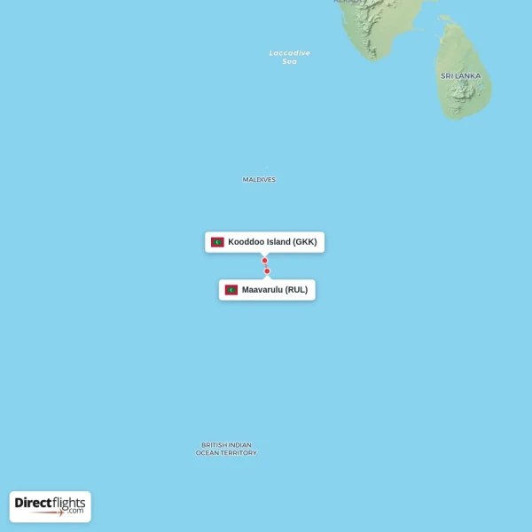 Maavarulu - Kooddoo Island direct flight map
