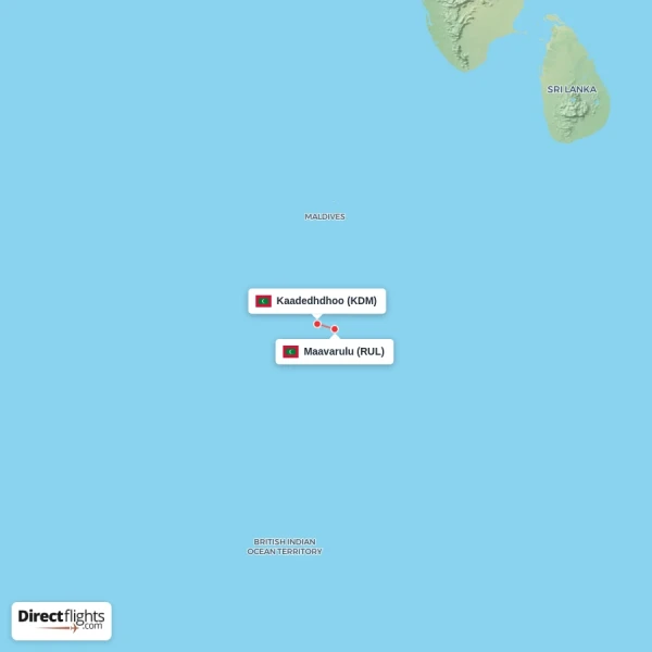 Maavarulu - Kaadedhdhoo direct flight map