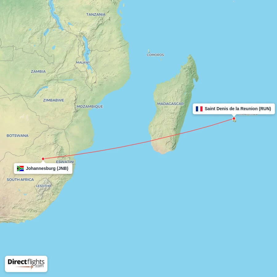 RUN - JNB route map