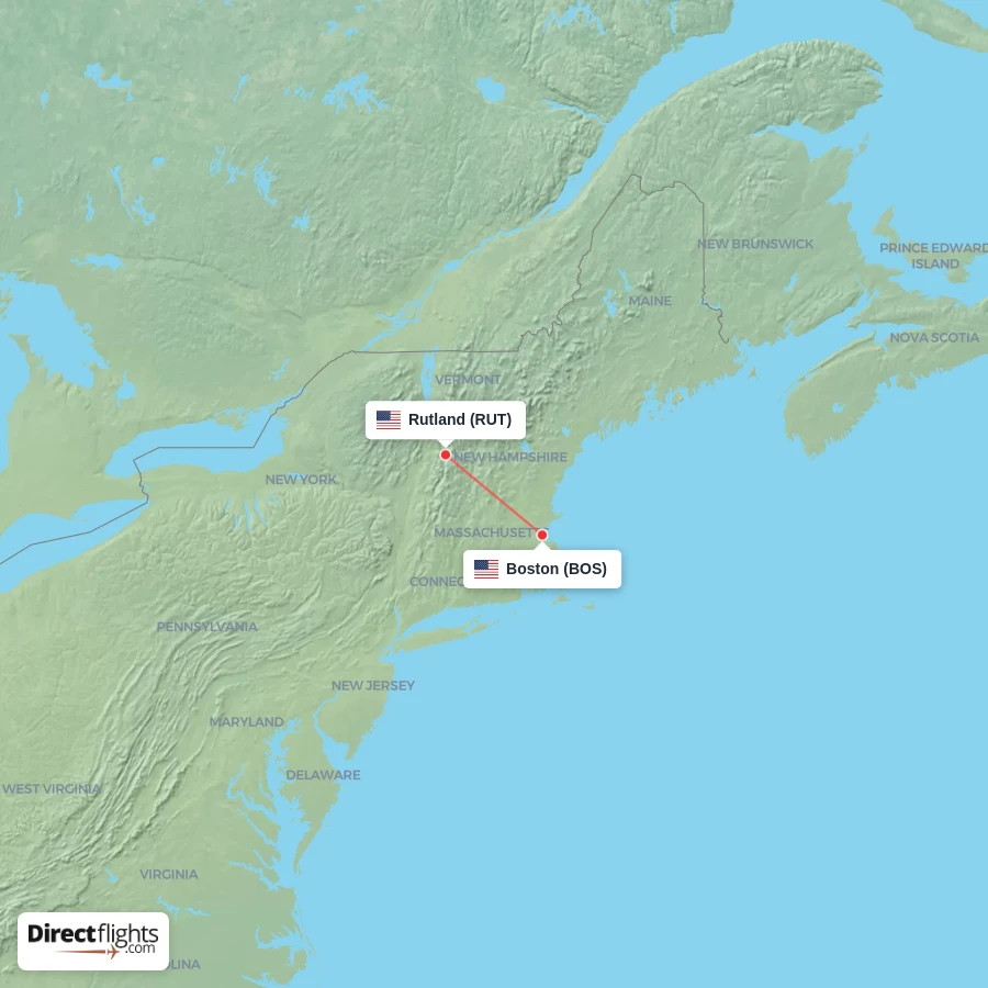 RUT - BOS route map