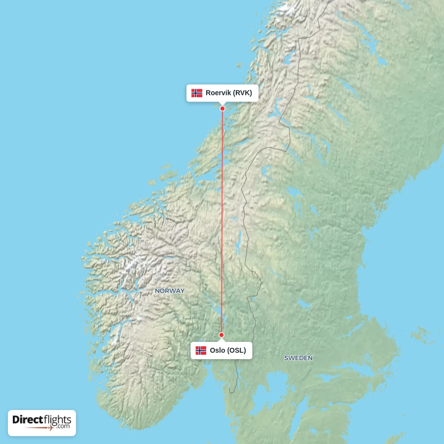 RVK - OSL route map